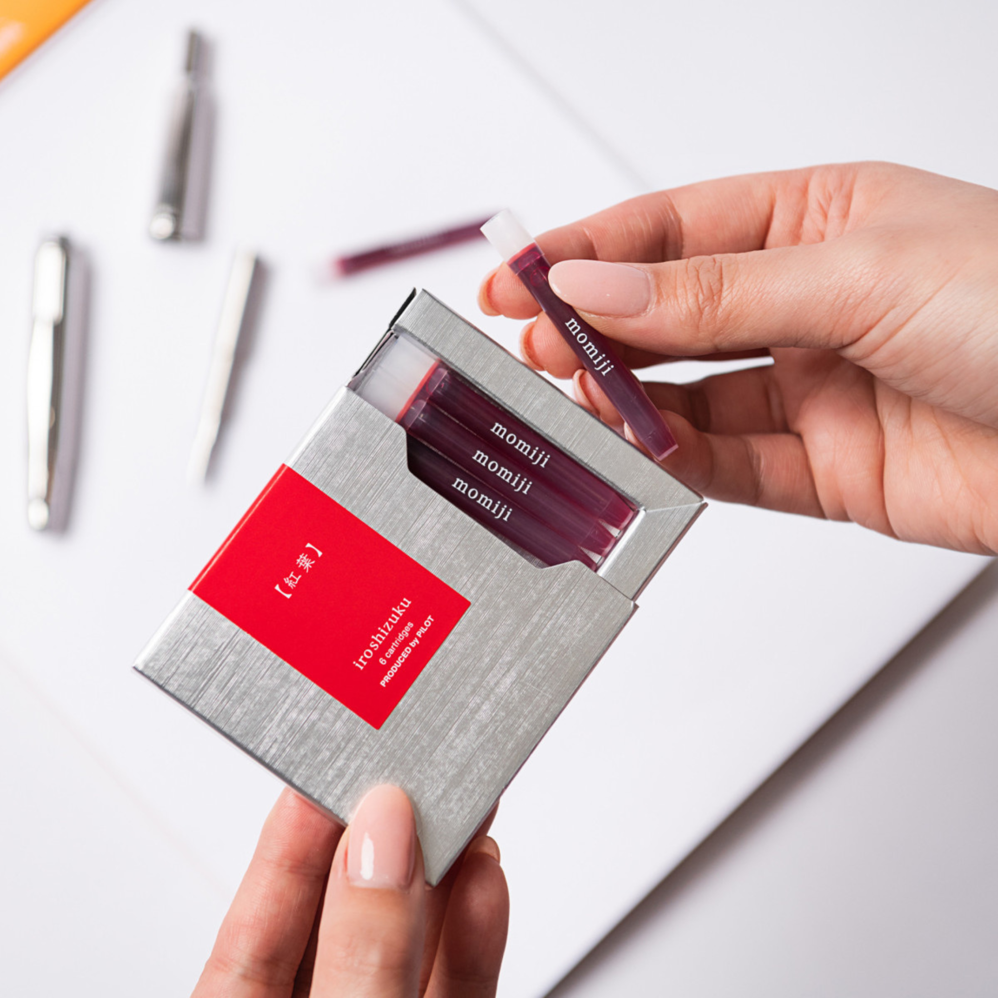 Pilot Iroshizuku Ink Cartridges - Momiji (Autumn Leaves Red) Pack of 6