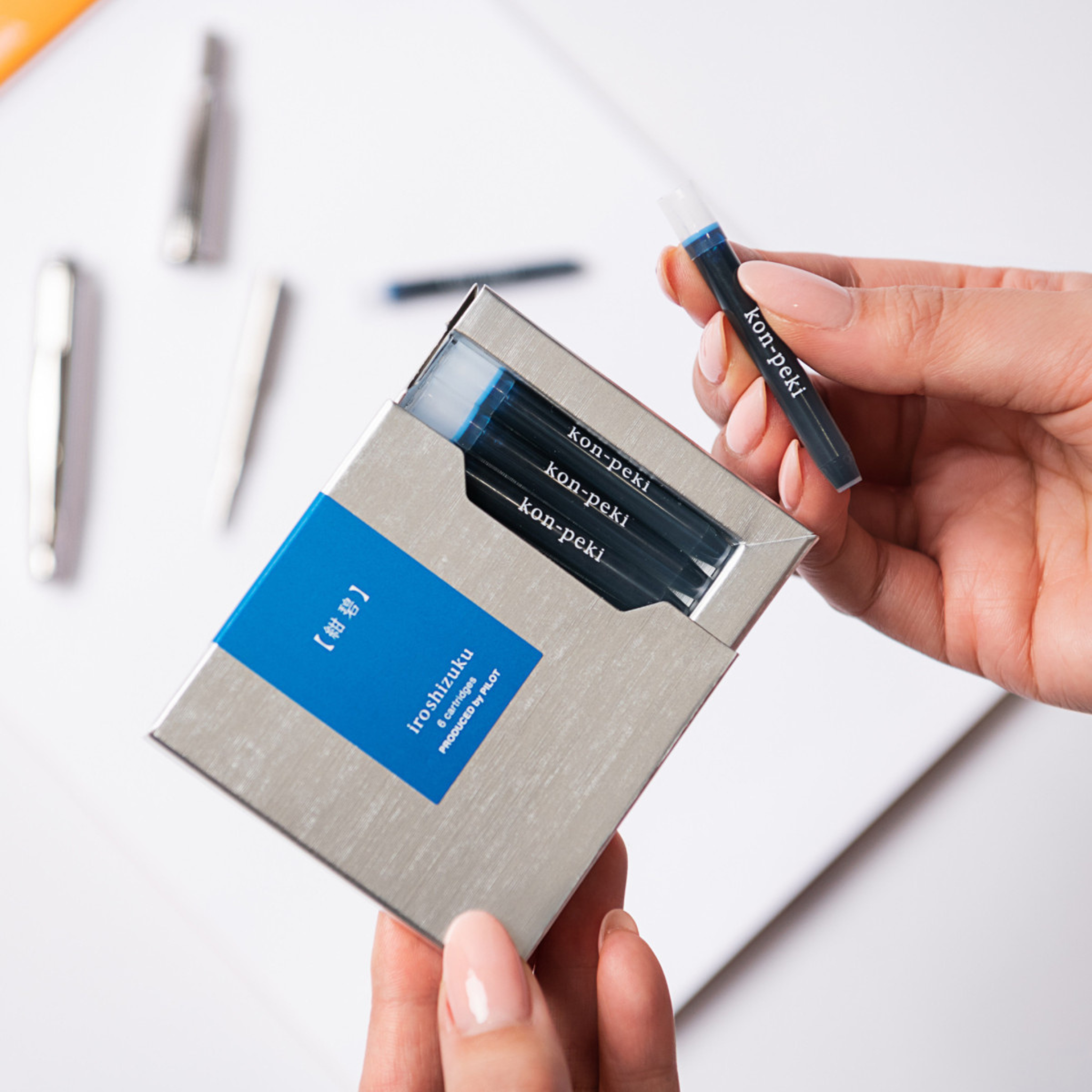 Pilot Iroshizuku Ink Cartridges - Kon-peki (Deep Blue) Pack of 6