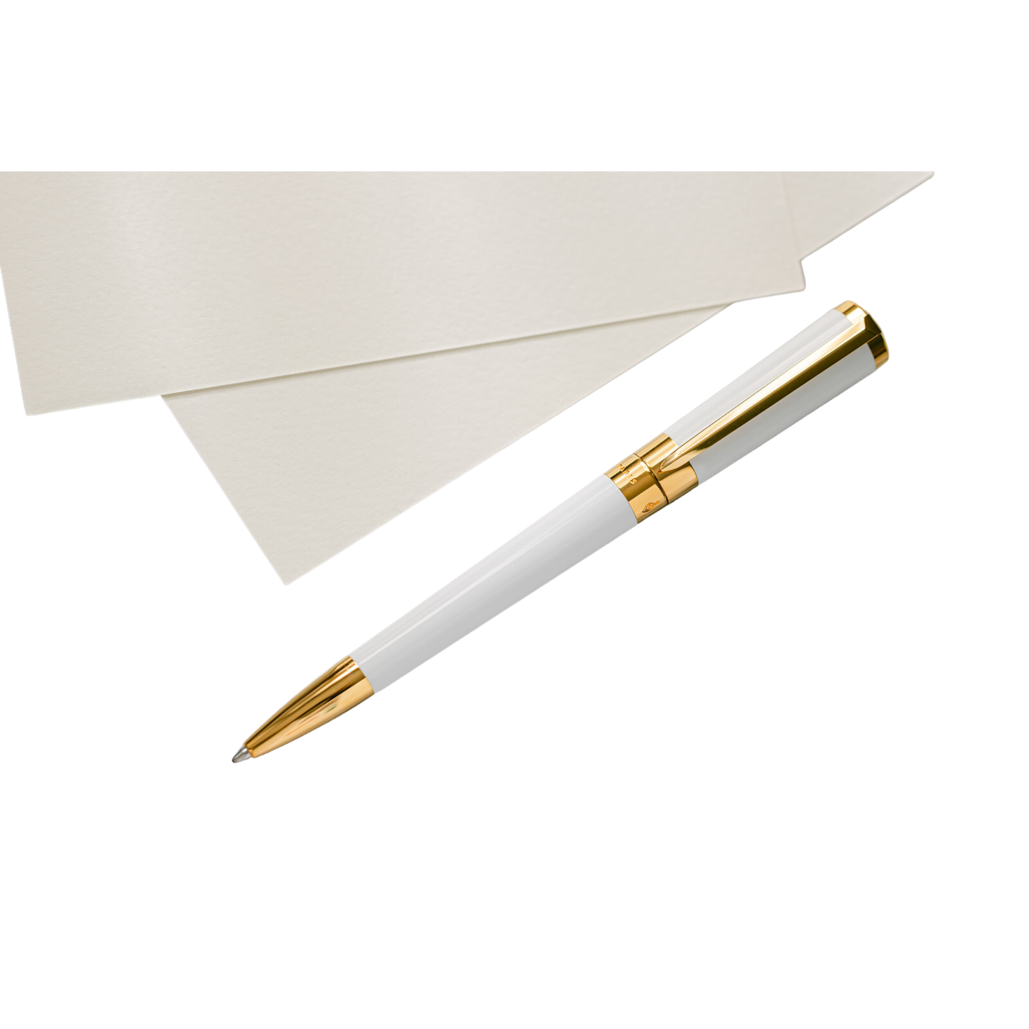 S.T. Dupont Liberte Ballpoint White and Gold- Ballpoint