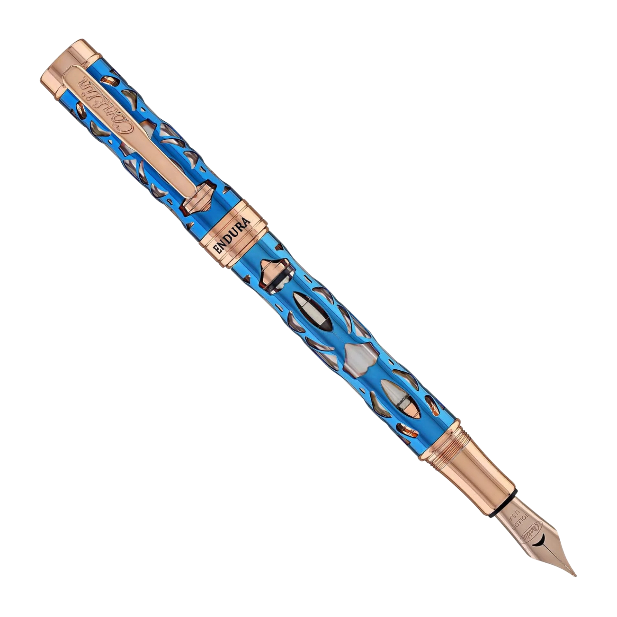 Conklin Endura Deco Crest Blue & Rosegold - Fountain Pen