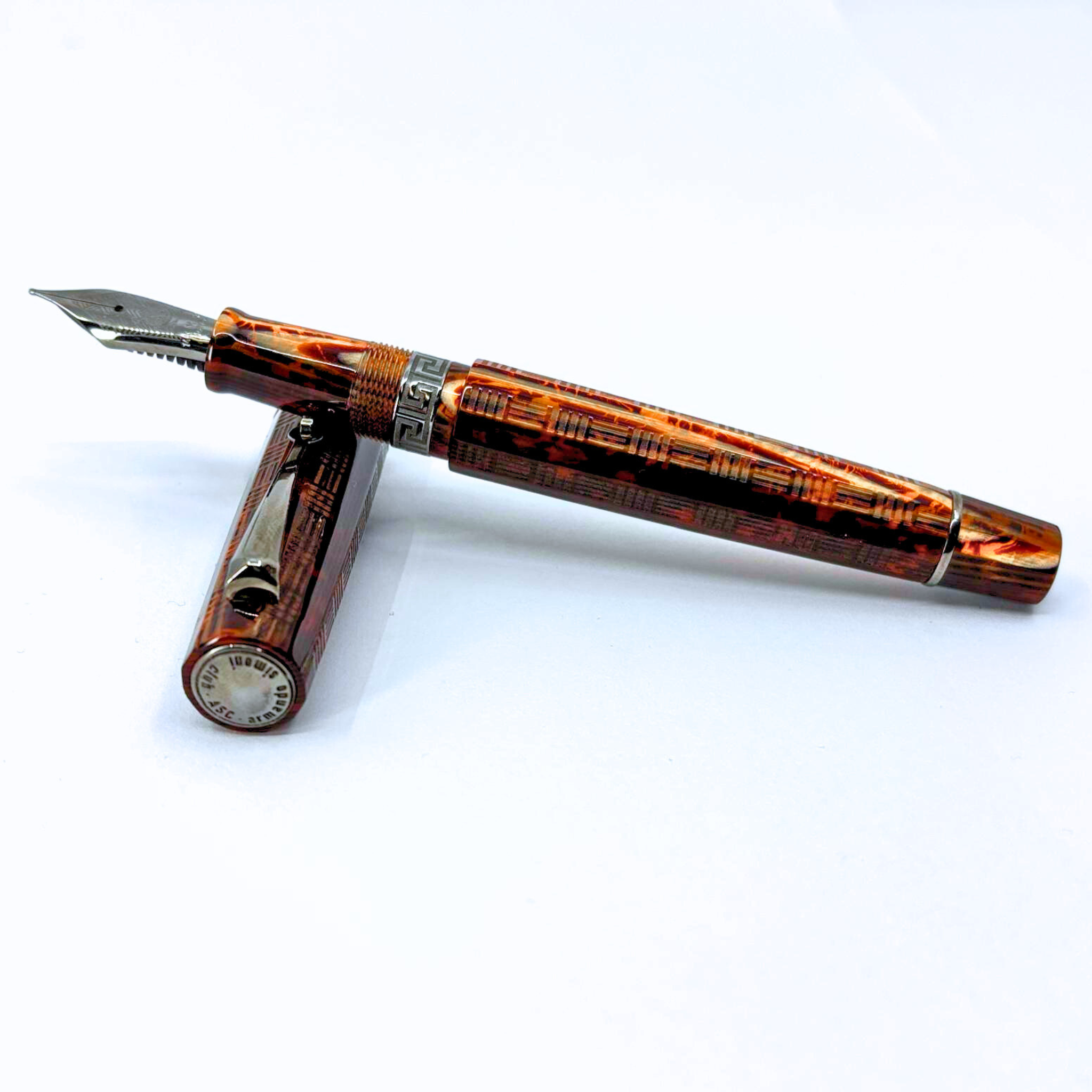 ASC Gladiator Medio Bespoke 2025 Arco Bronze Guilloche Ruthenium Trim - Fountain Pen