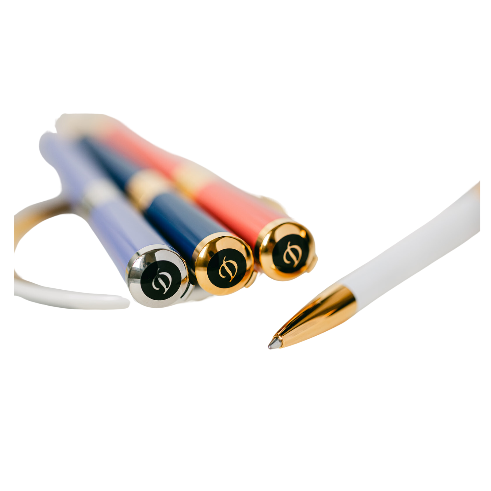 S.T. Dupont Liberte Ballpoint White and Gold- Ballpoint