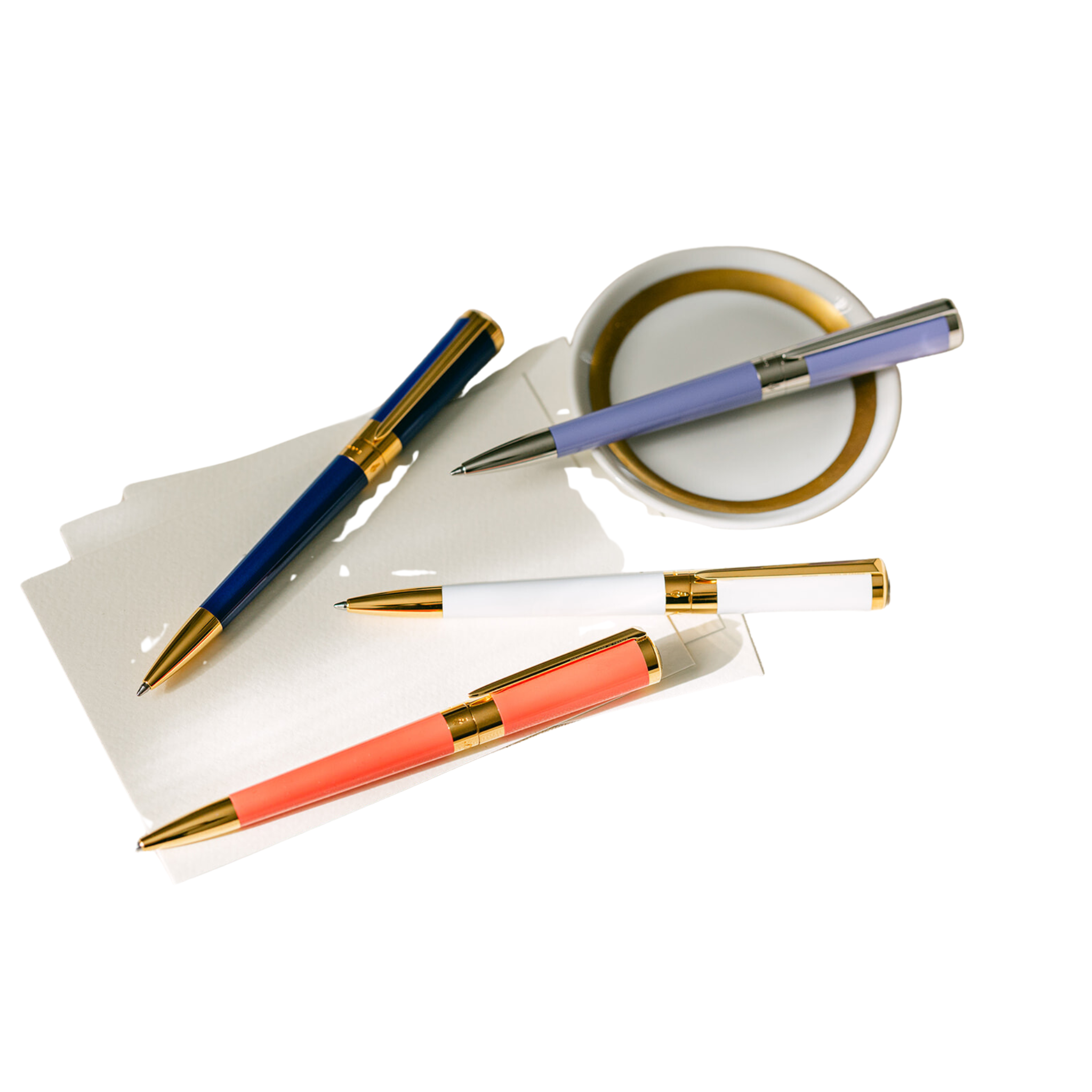 S.T. Dupont Liberte Ballpoint White and Gold- Ballpoint