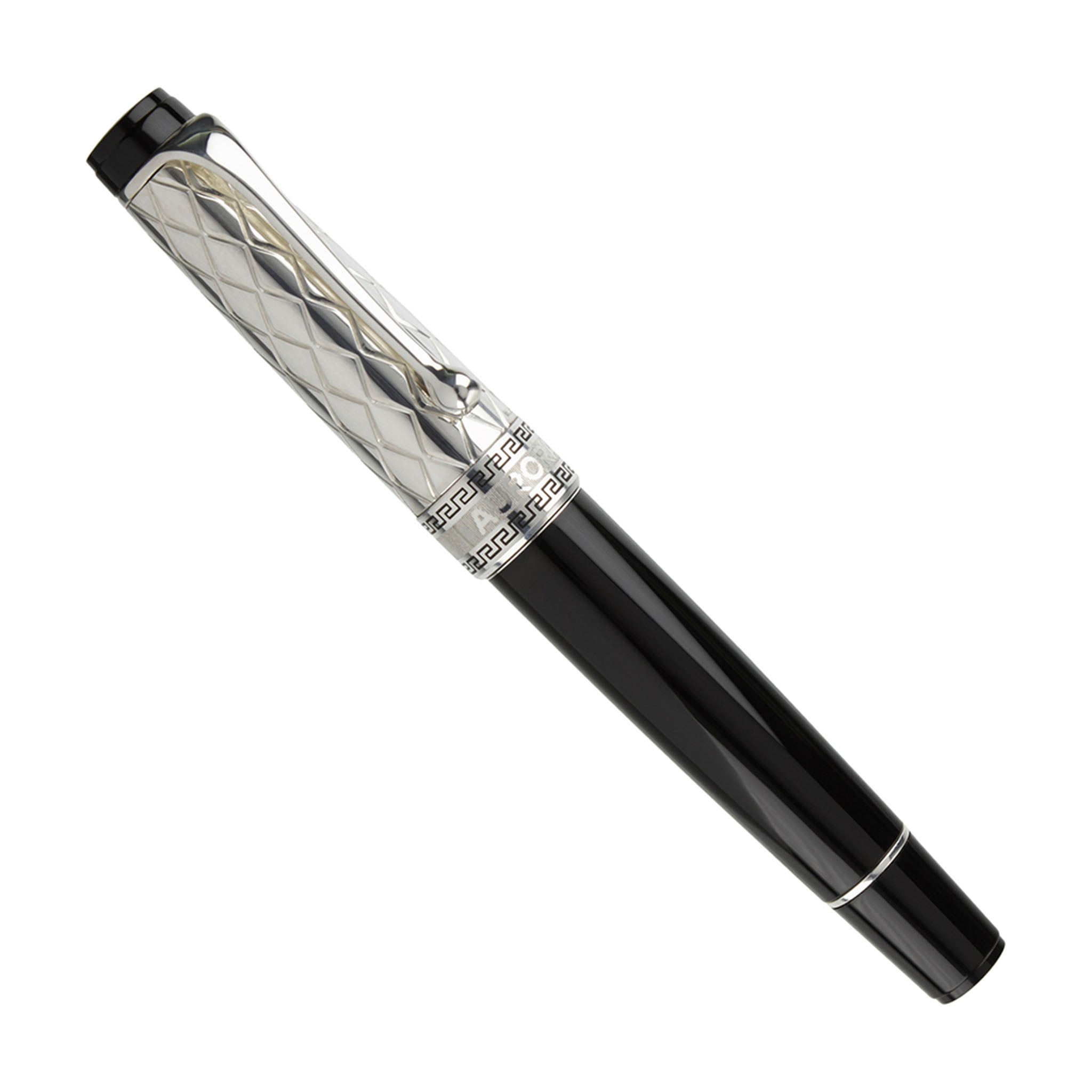 Aurora Riflessi Sterling Silver Cap Black Barrel