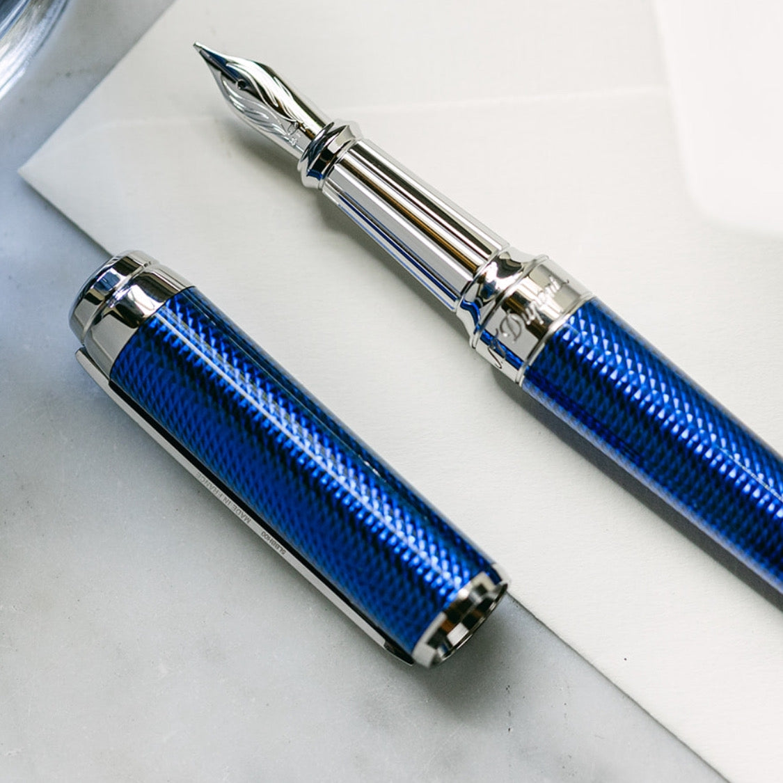 S.T. Dupont Eternity XL Blue Lacquer Over Guilloche