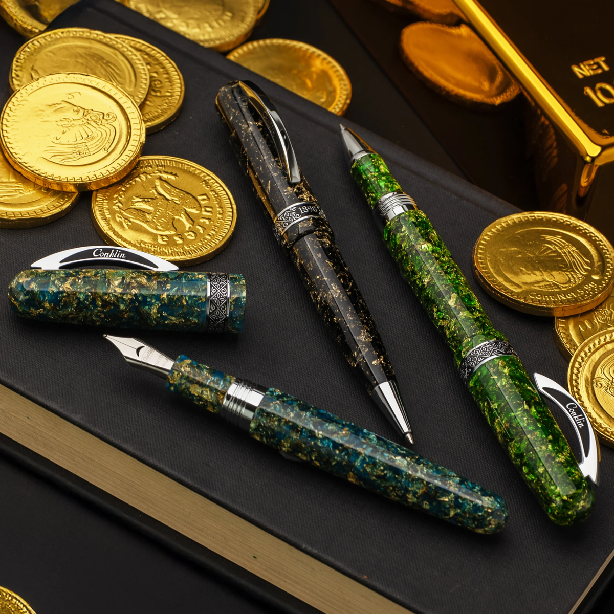 CONKLIN 1898 Solaris Black Fountain Pen Collection