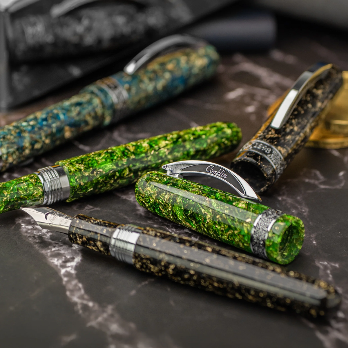 CONKLIN 1898 Solaris Black Fountain Pen Collection