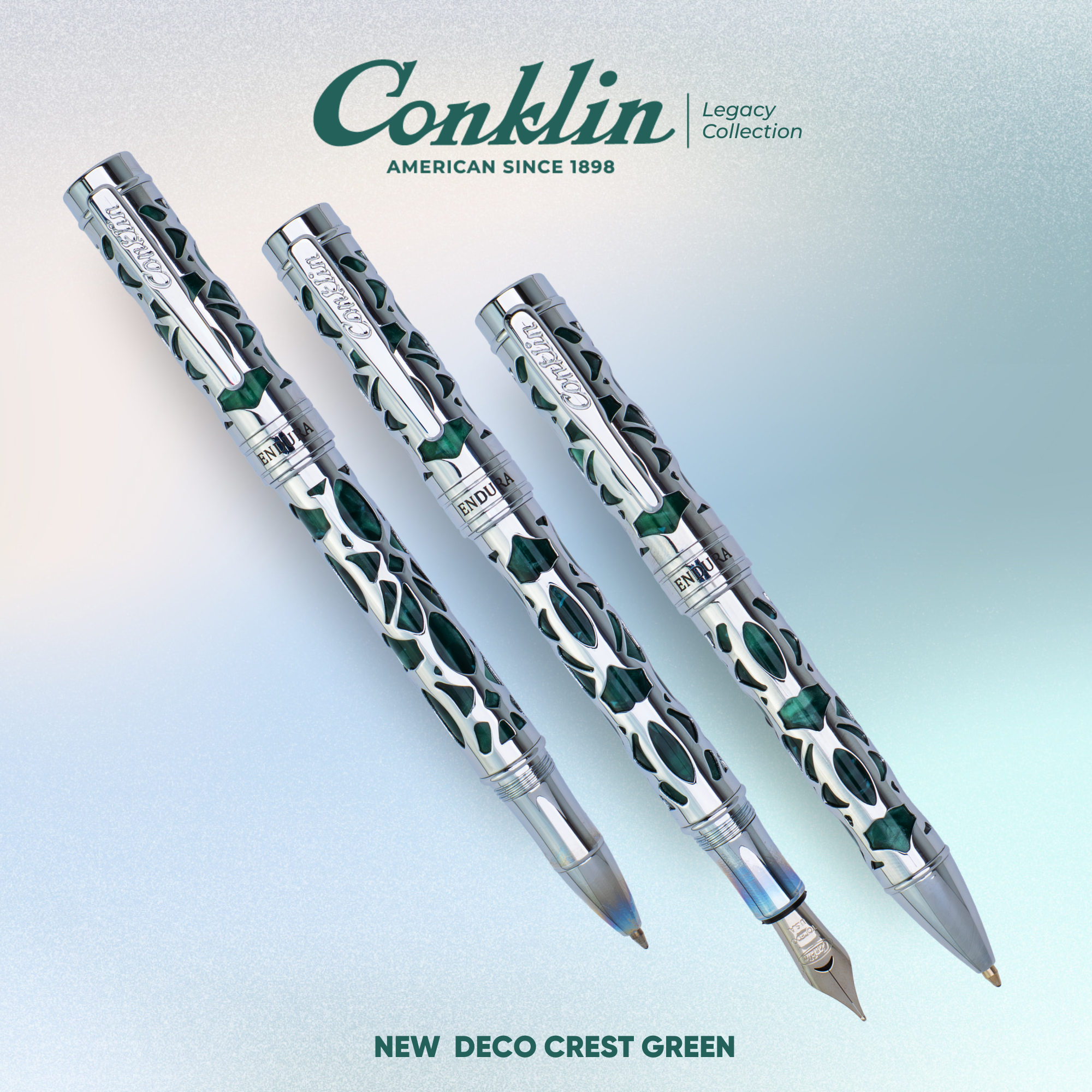 Conklin Endura Deco Crest Green Collection