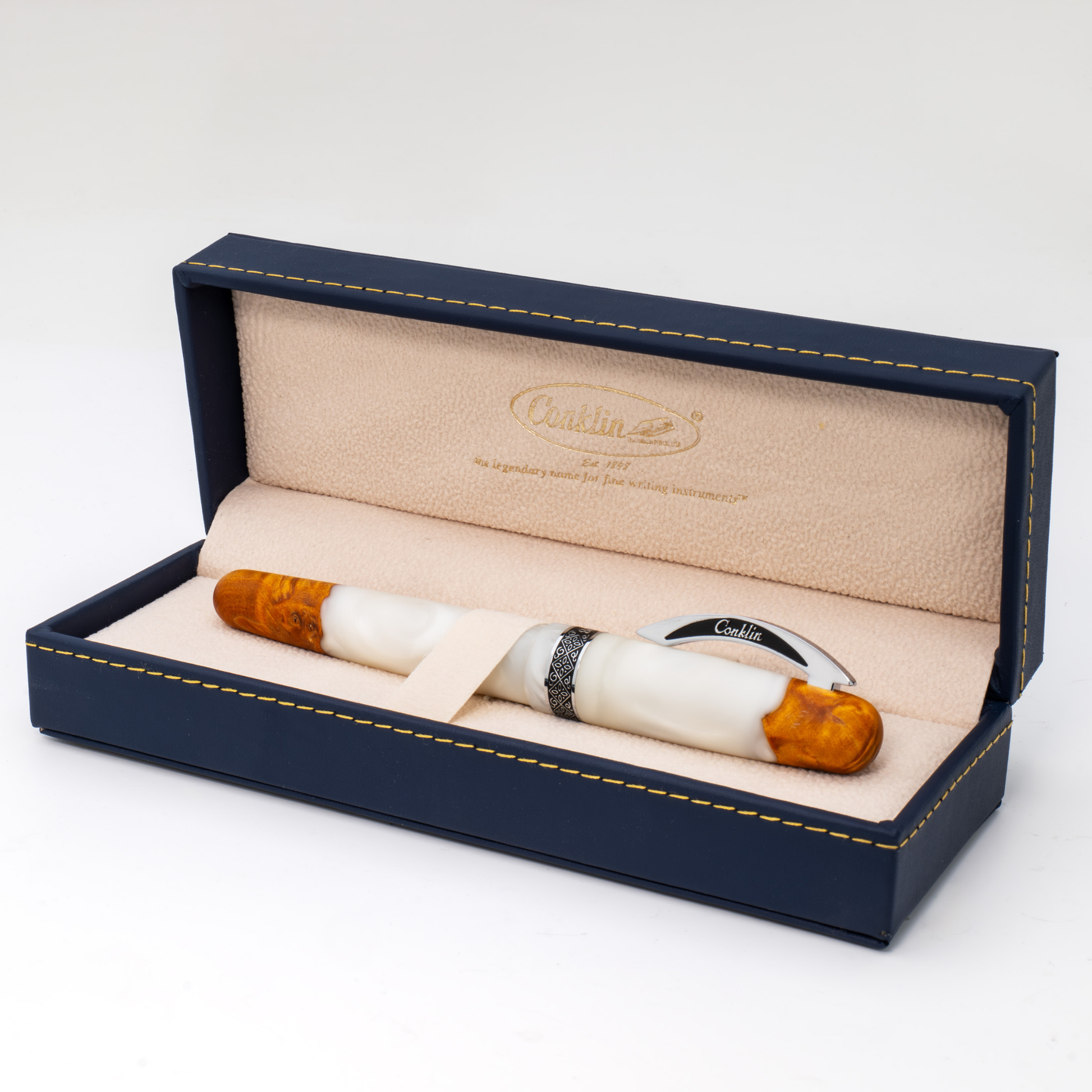 Conklin 1898 Spectra Fusion White Chrome Trim Fountain Pen Collection
