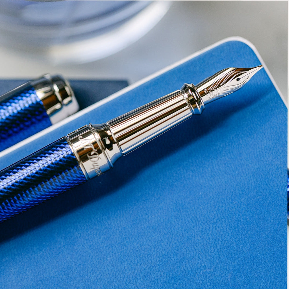 S.T. Dupont Eternity XL Blue Lacquer Over Guilloche