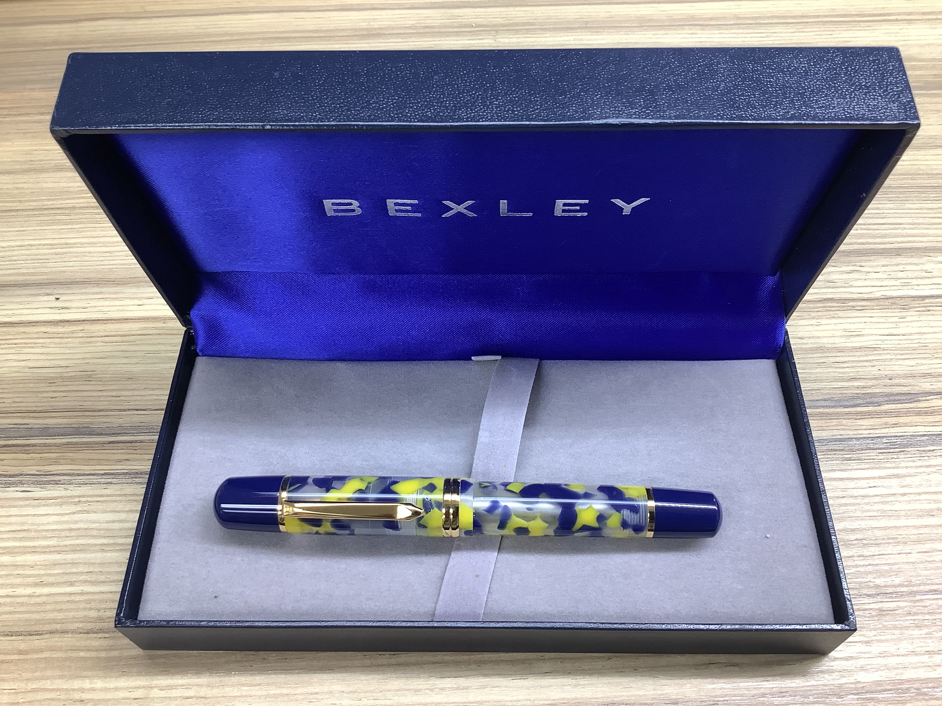 Bexley Blue and Yellow Marble - Rollerball Pen