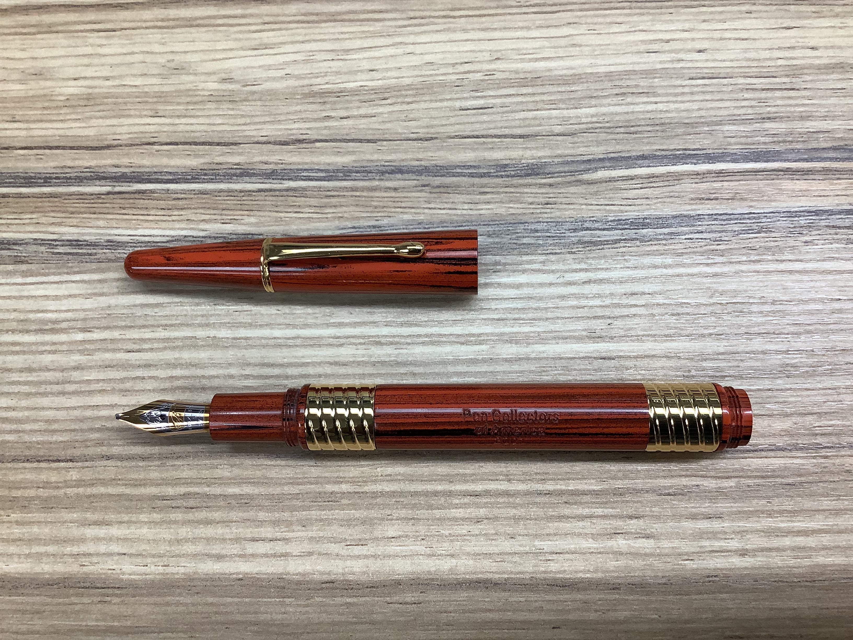 Pen Collectors of America 2001 Limited Edition Redwood Two Tone 18k Gold Nib - Fountain Pen