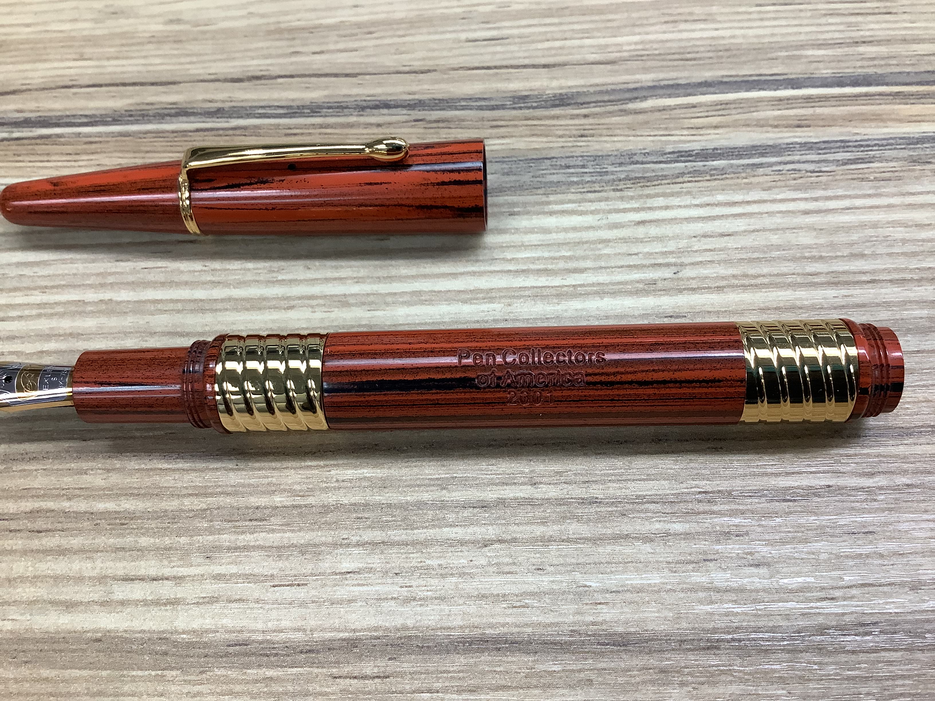 Pen Collectors of America 2001 Limited Edition Redwood Two Tone 18k Gold Nib - Fountain Pen