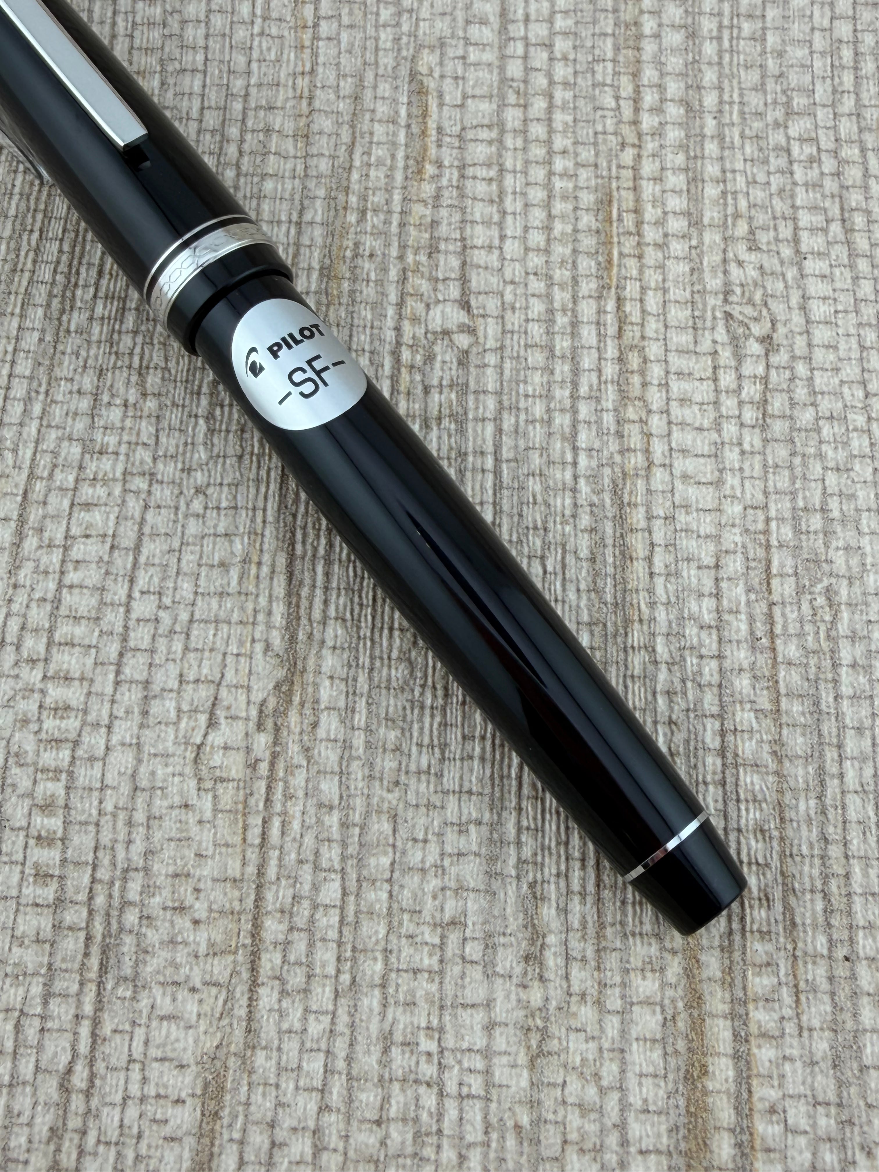Pilot Falcon Black Rhodium Trim Spencerian Customization On 14k Fine Nib - Fountain Pen