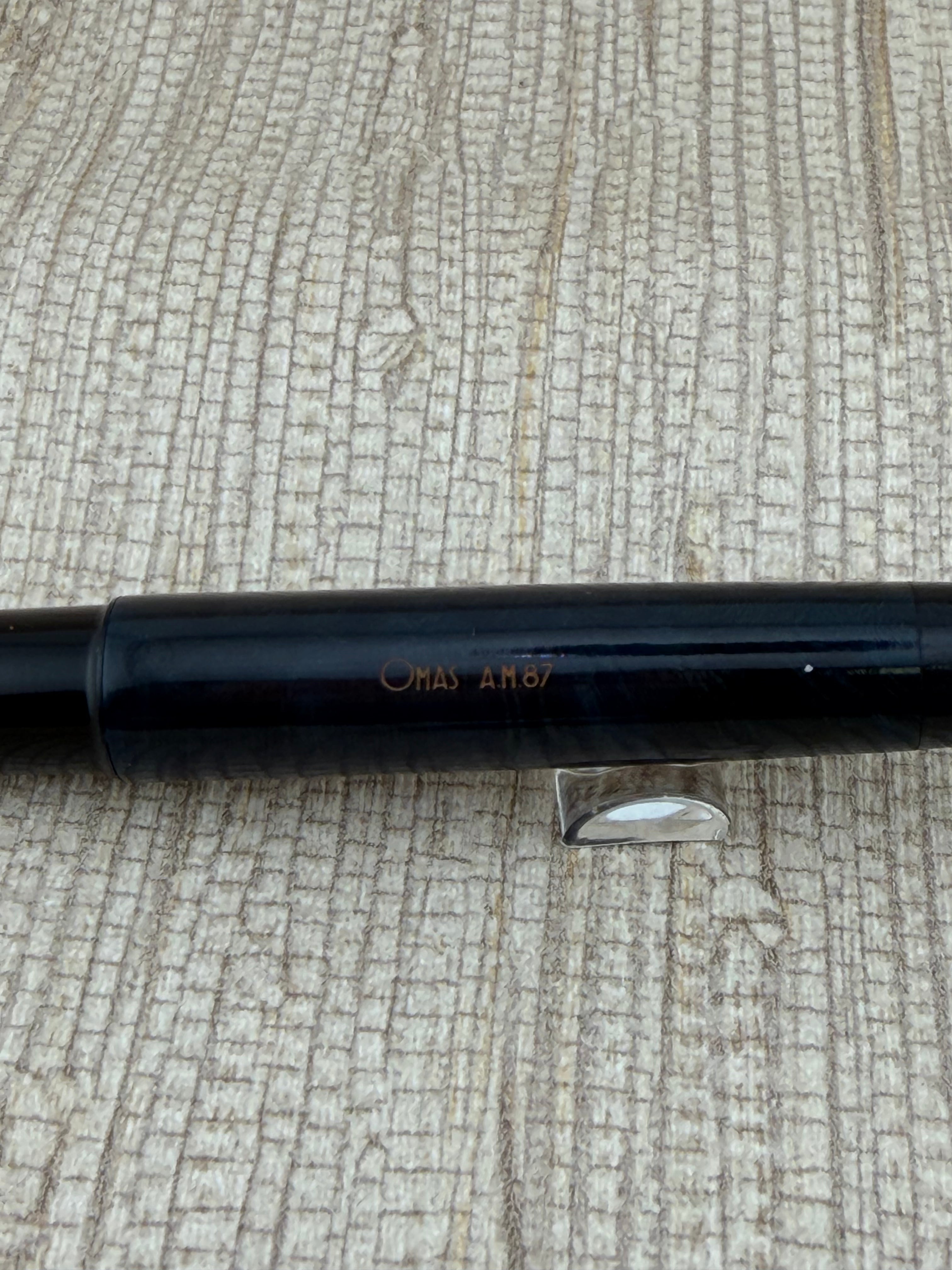 Omas AM87 Burlwood Blue In Strictly New Condition 18k750 Two-Tone Medium Nib - Fountain Pen