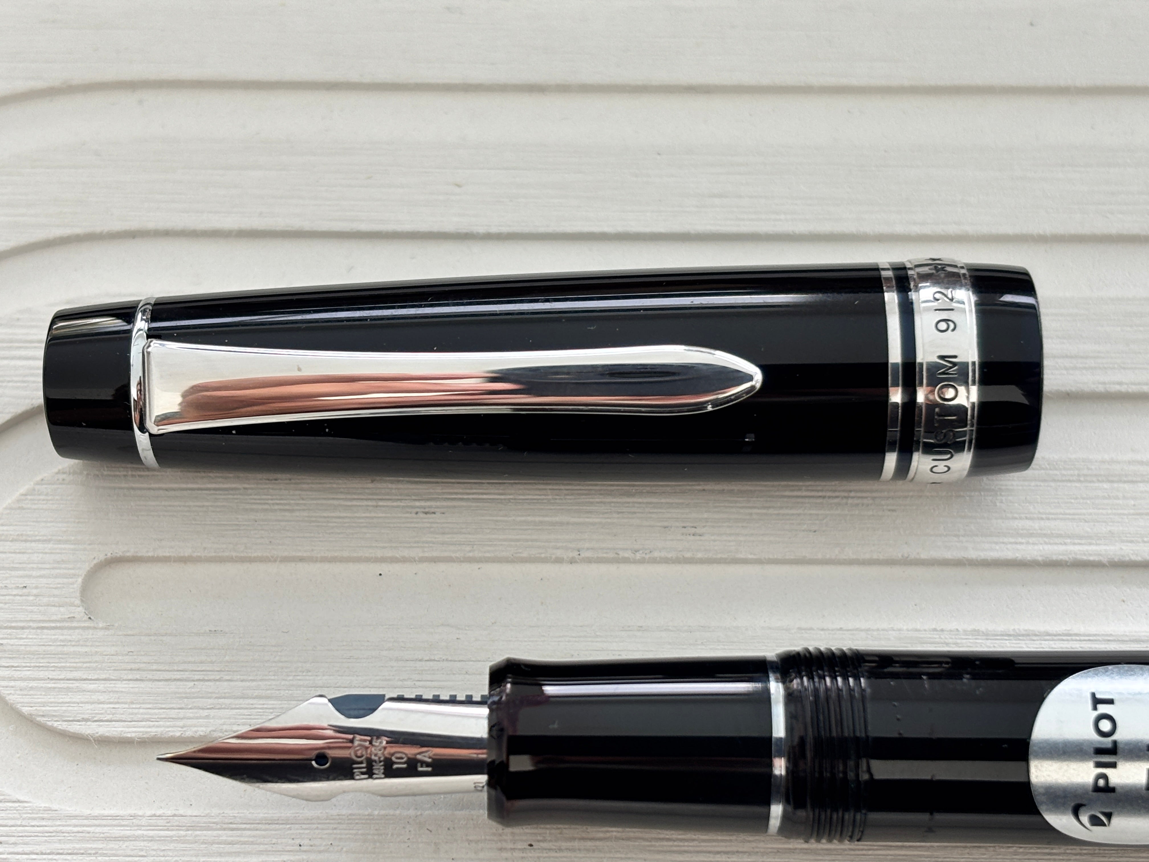 Pilot Custom 912 Black Rhodium FA Flex Nib - Fountain Pen – Nibs