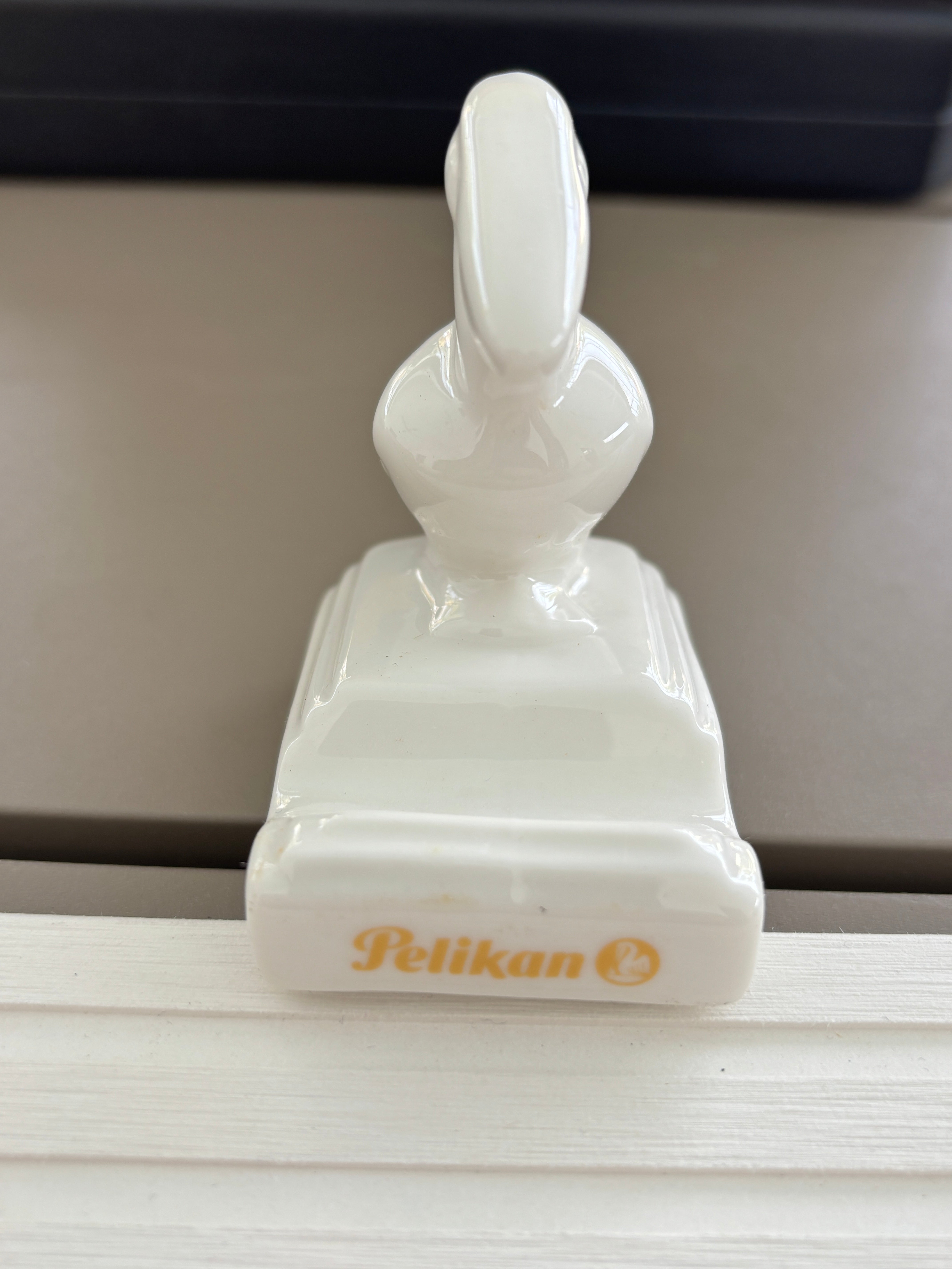 Pelikan Porcelain Pen Holder Bird Figurine - Fountain Pen Stand