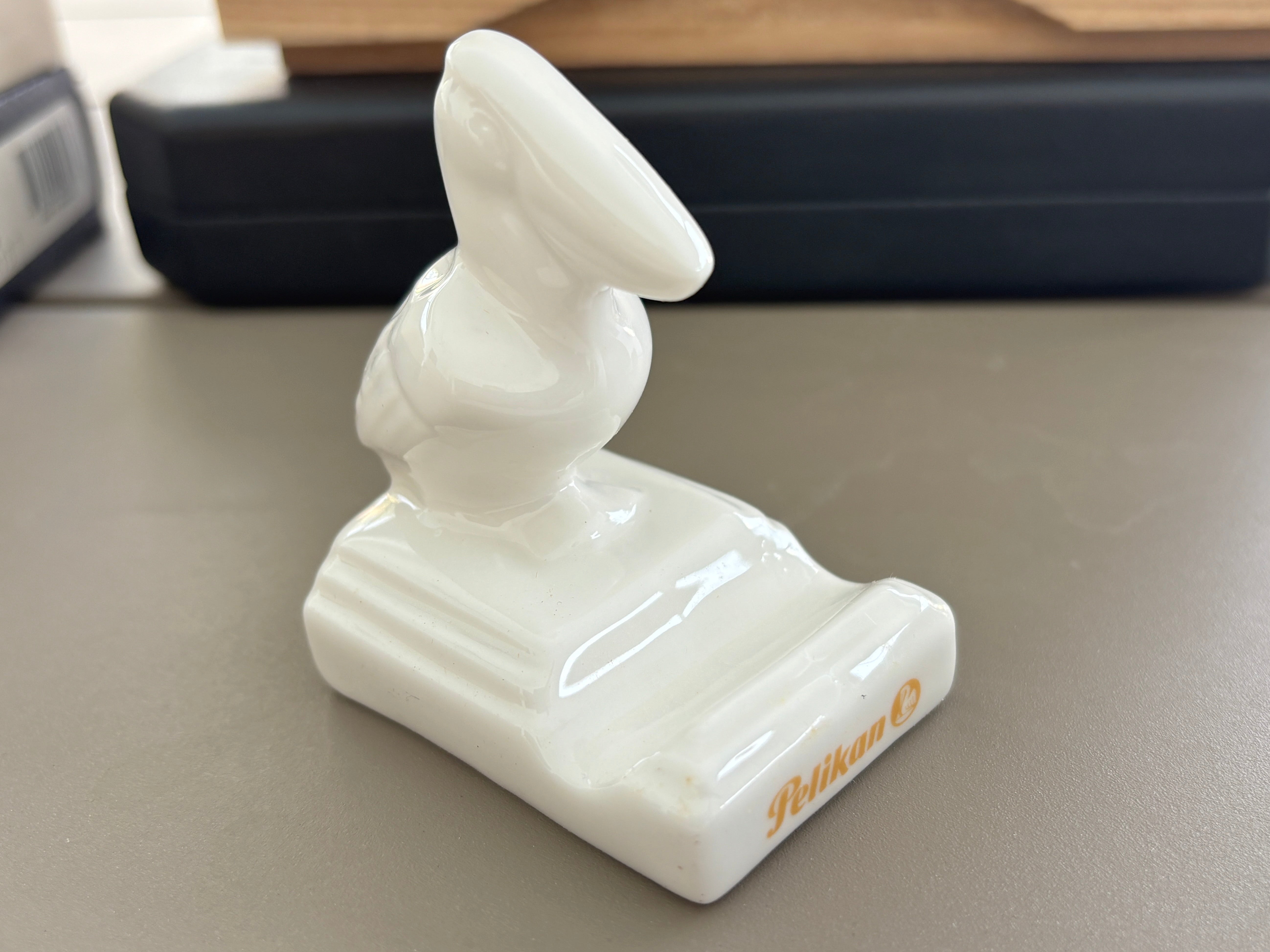Pelikan Porcelain Pen Holder Bird Figurine - Fountain Pen Stand