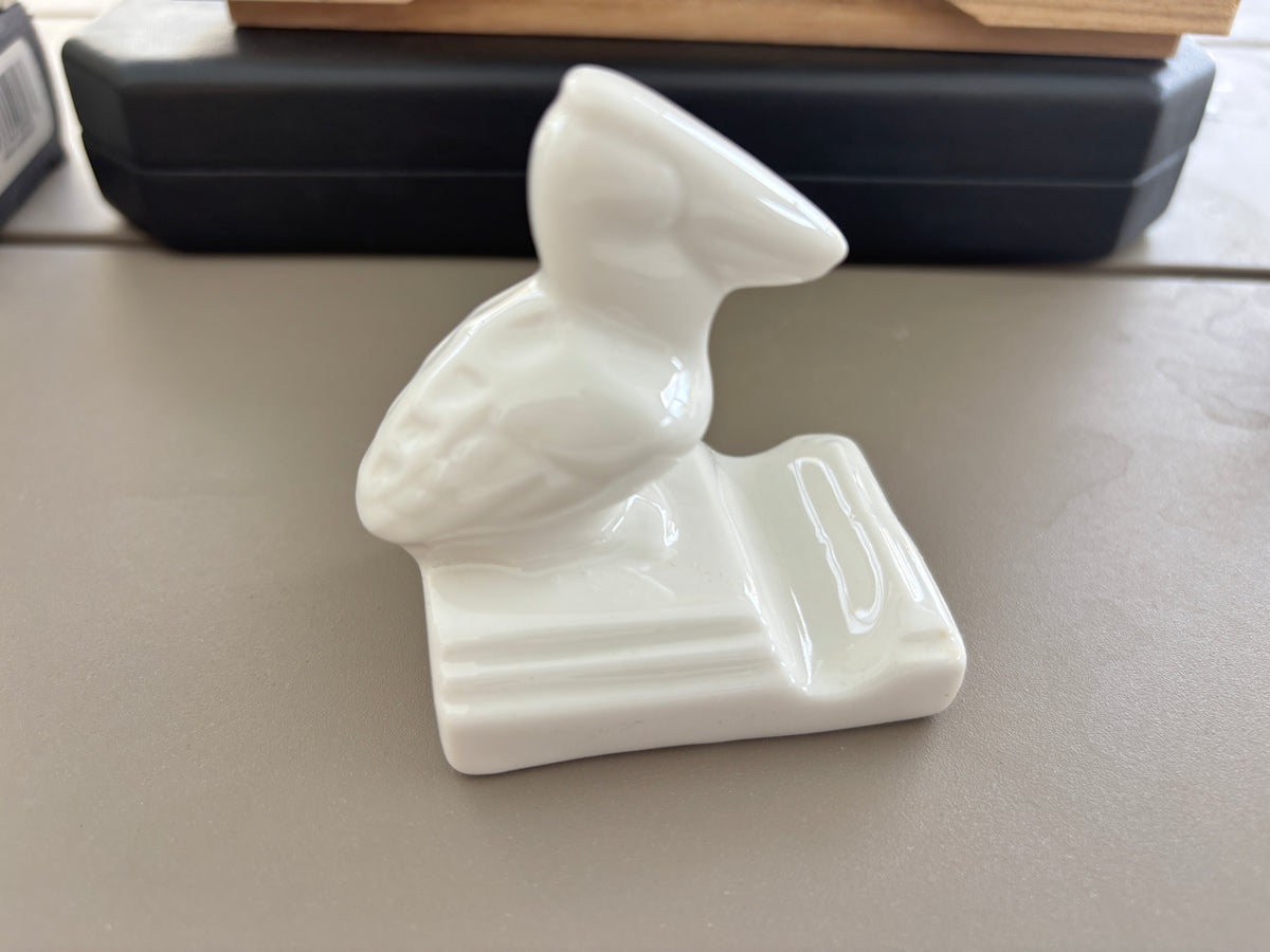 Pelikan Porcelain Pen Holder Bird Figurine - Fountain Pen Stand