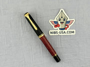 Pelikan Souverän M800 Black and Red Striped 18K Medium Nib - Fountain Pen