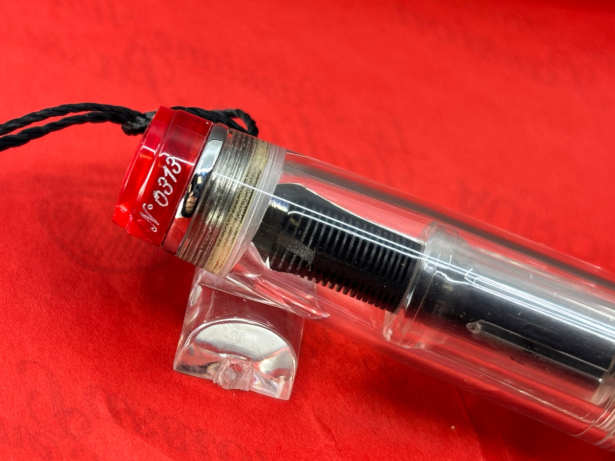 Aurora Optima Clear Demonstrator Red Ends Limited Edition 18K Nib - Fountain Pen