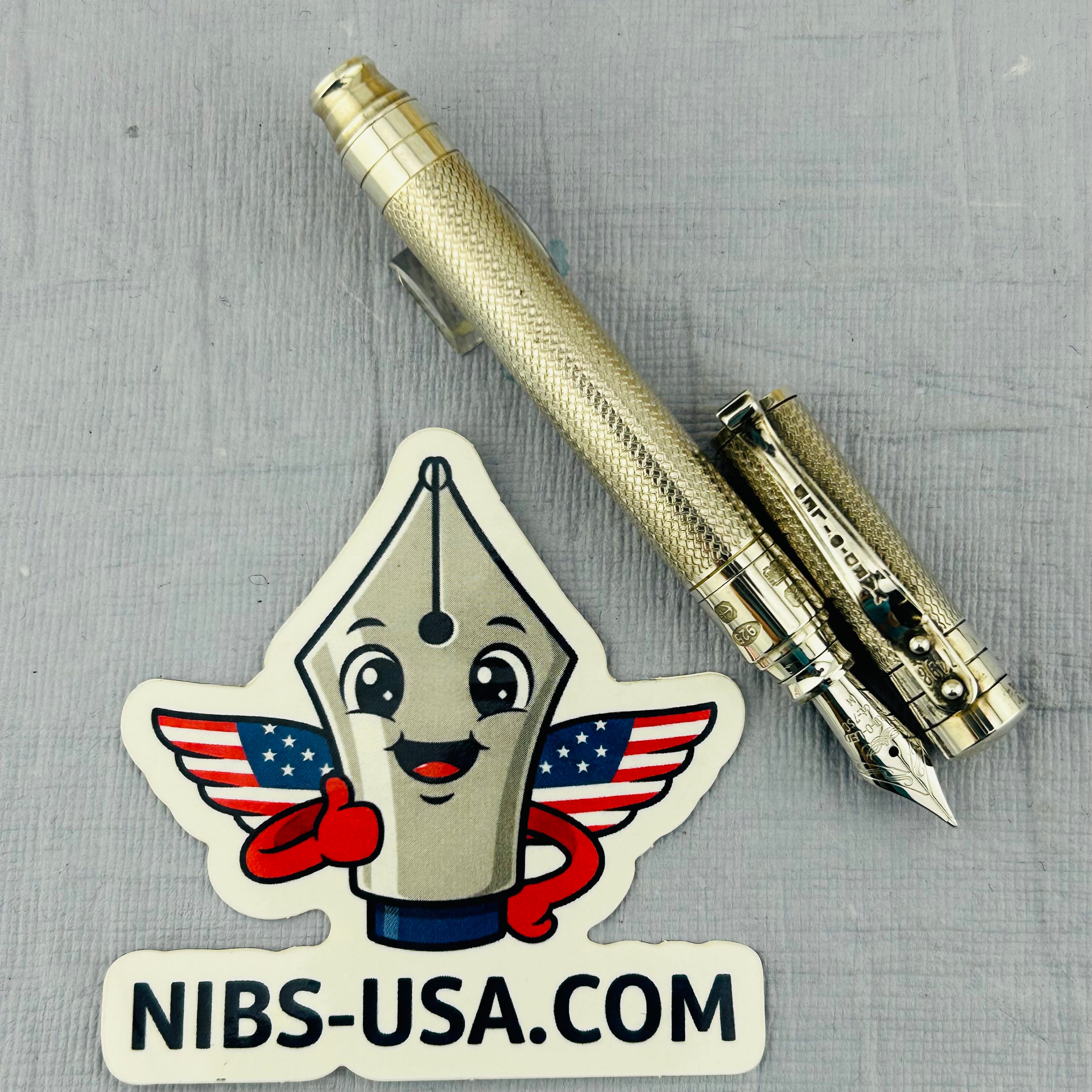Yard-0-Led Sterling Silver 925 Barleycorn Short Size "The Pocket Collection" - Fountain Pen