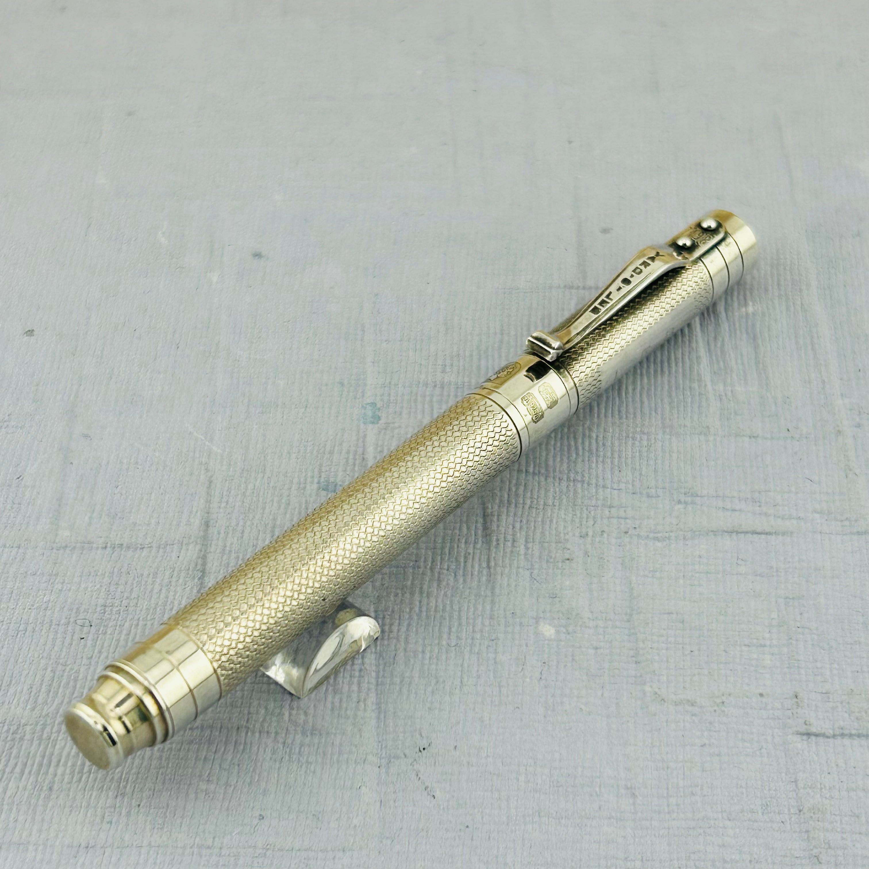 Yard-0-Led Sterling Silver 925 Barleycorn Short Size "The Pocket Collection" - Fountain Pen