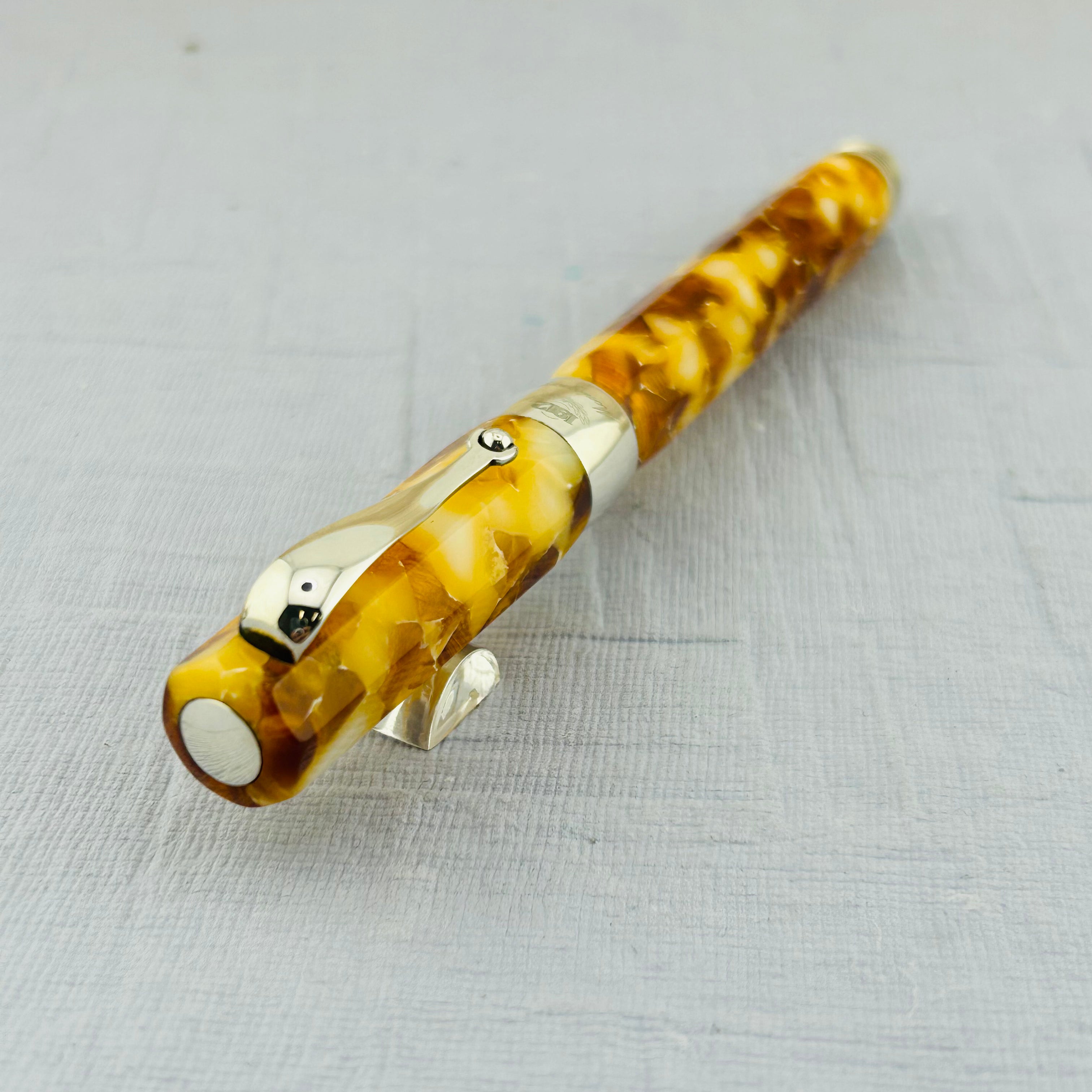 Montegrappa Bassano Del Grappa Honey Marble Celluloid  - Rollerball Pen