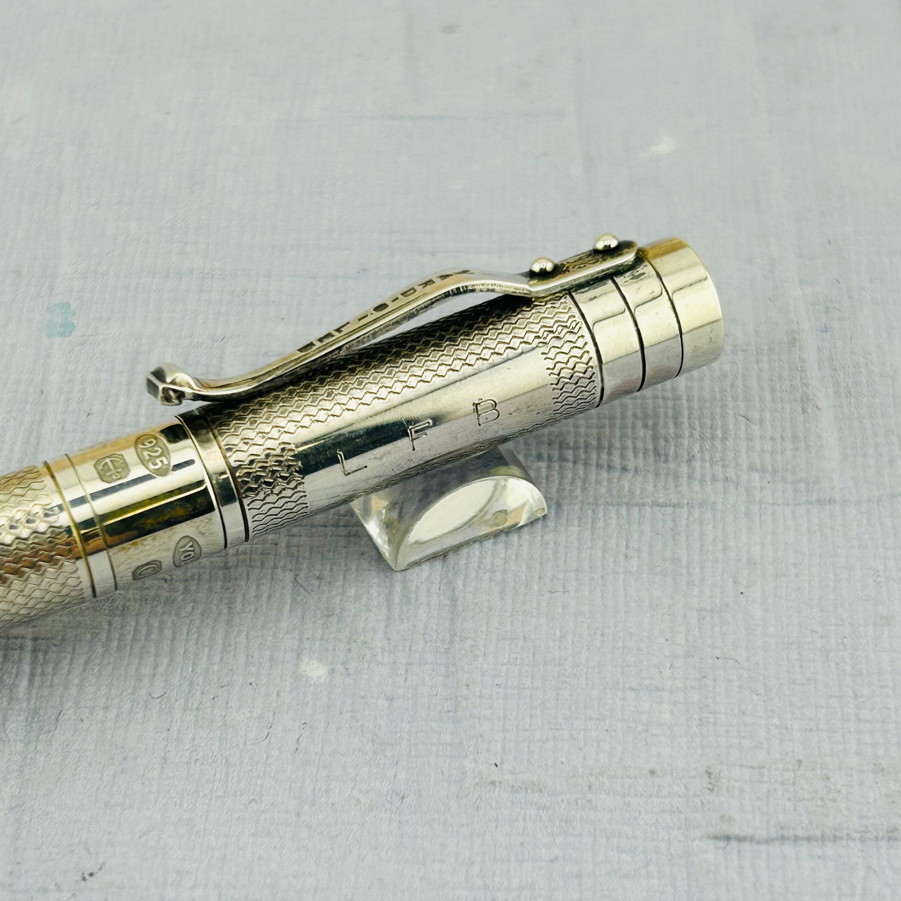 Yard-0-Led Sterling Silver 925 Barleycorn Short Size "The Pocket Collection" - Fountain Pen