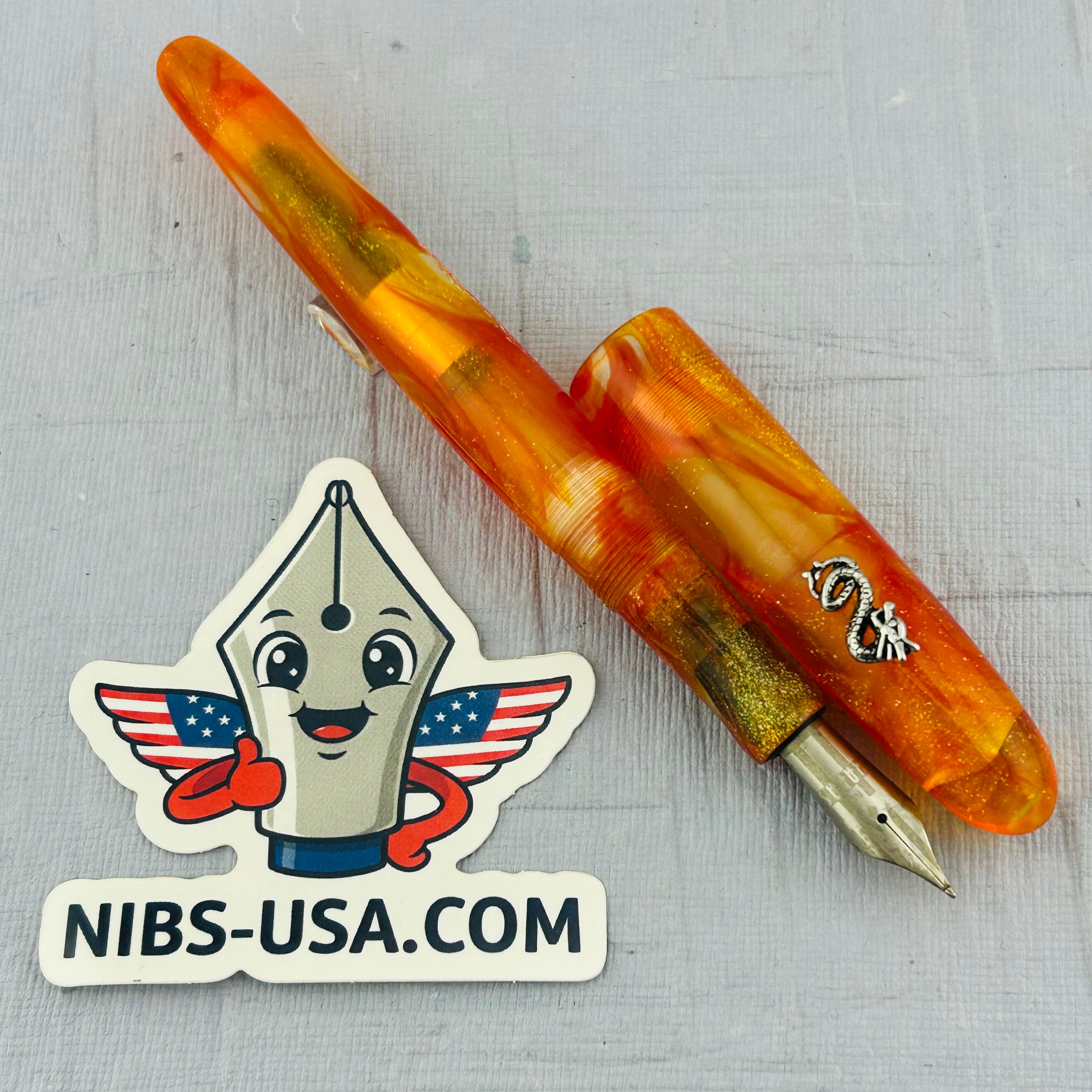 Karas Pen Dragon Orange Material Very Nice - Fountain Pen