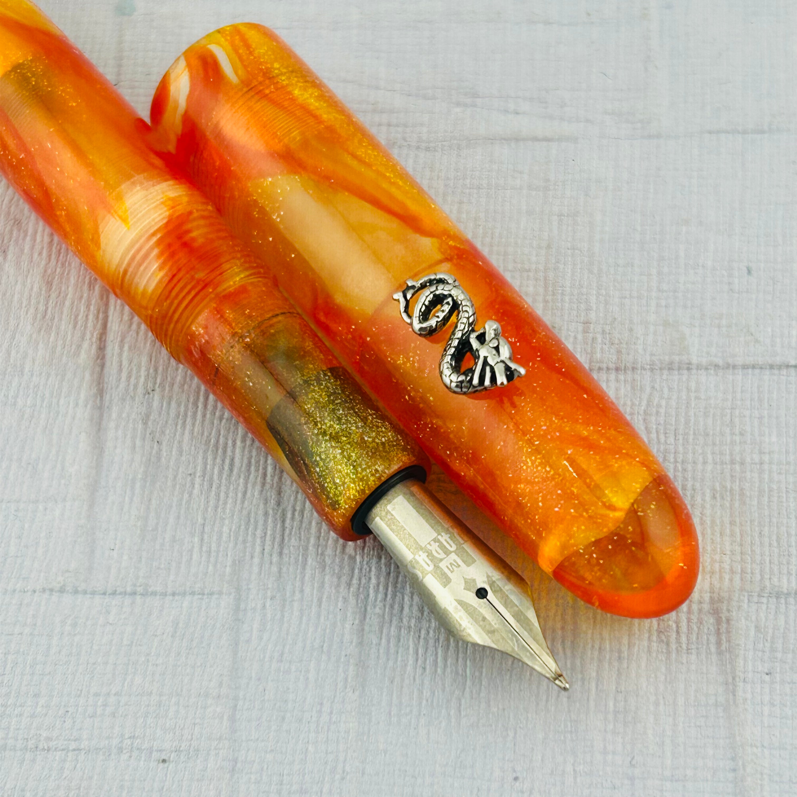 Karas Pen Dragon Orange Material Very Nice - Fountain Pen