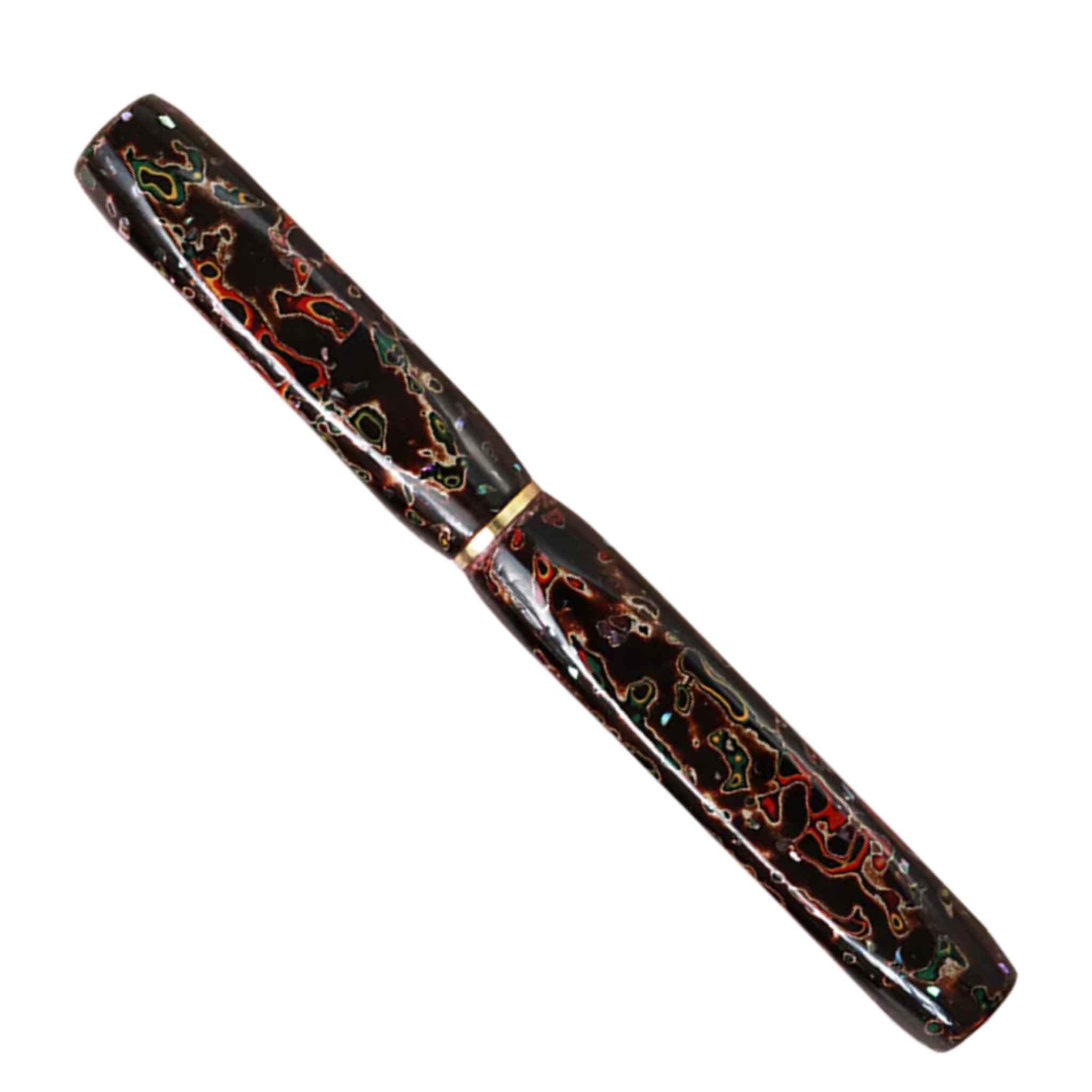 Wancher Densho Tsugaru Kuro-age Raden (4 Facets) Fountain Pen