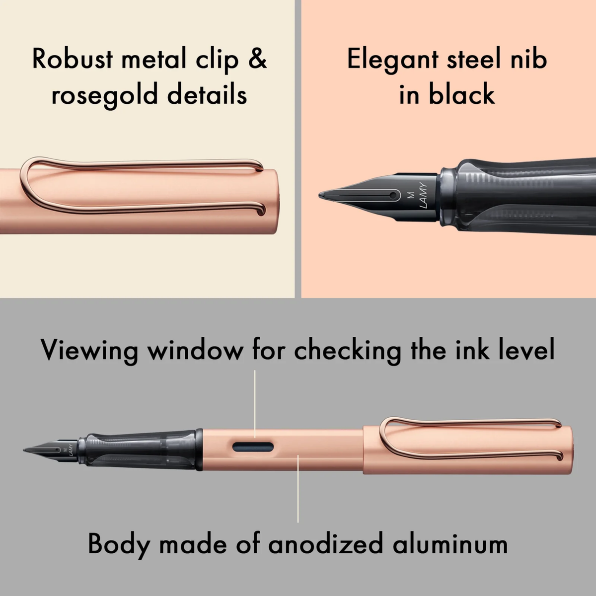 LAMY Lx Rosegold Fountain Pen Collection
