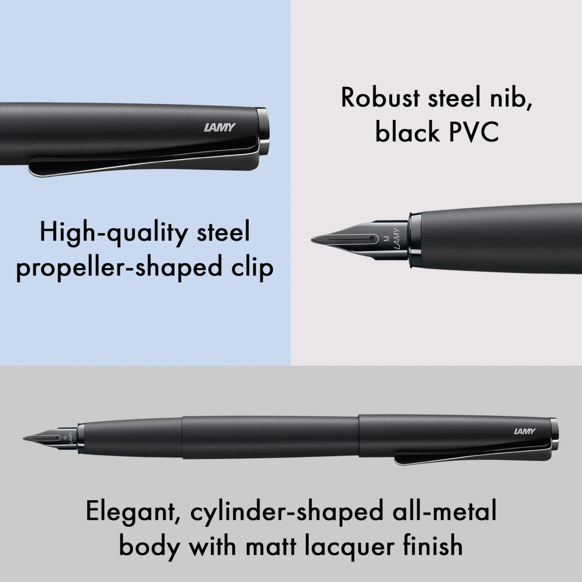 LAMY Studio Lx All Black Fountain Pen Collection