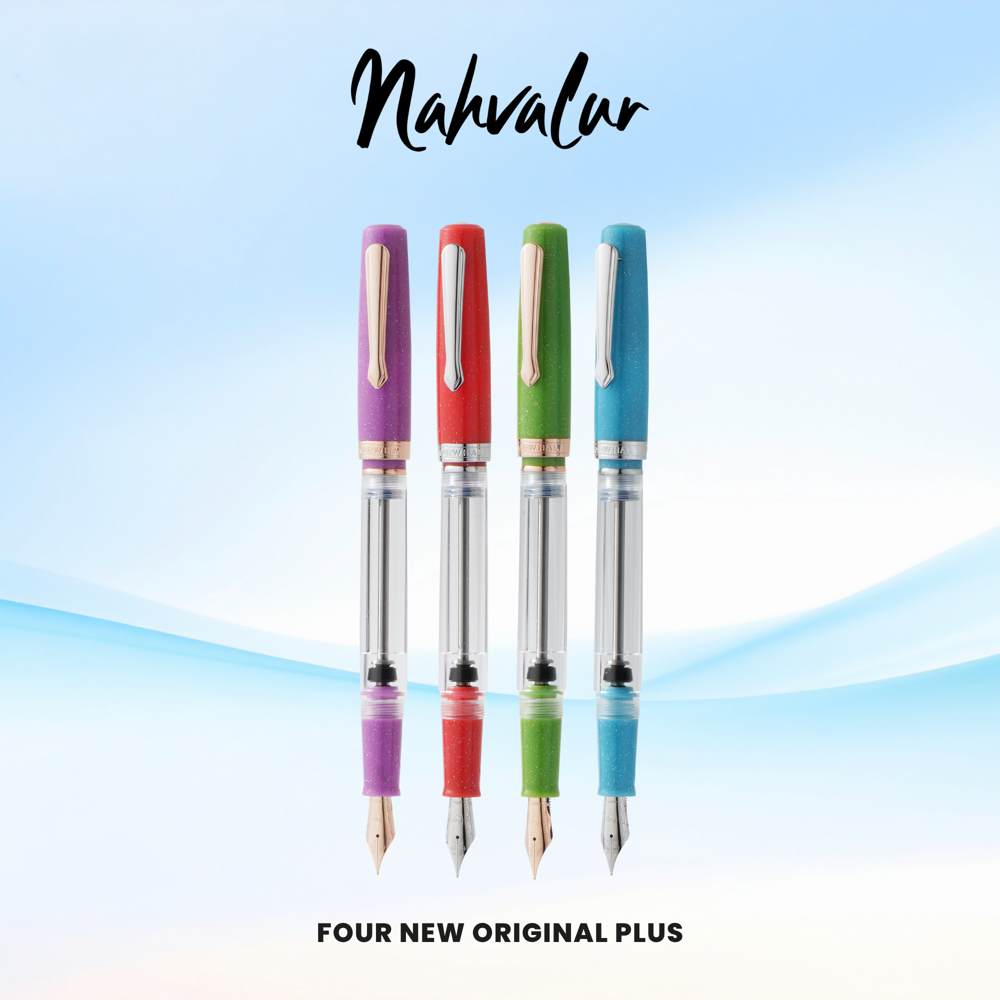 Nahvalur Original Plus Lavender, Soft Coral, Pistachio & Powder Blue Fountain Pens Collection
