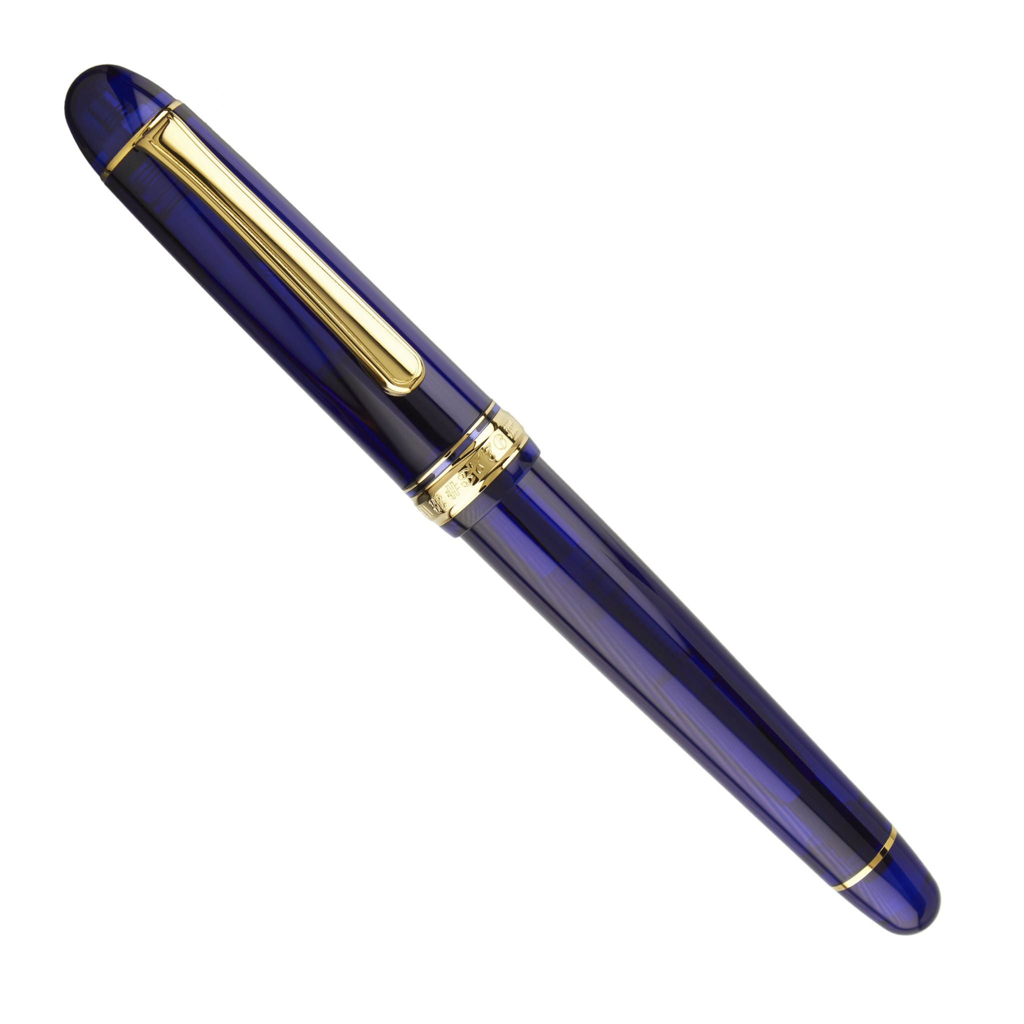 Platinum 3776 Century Chartres Blue Music Pen Gold