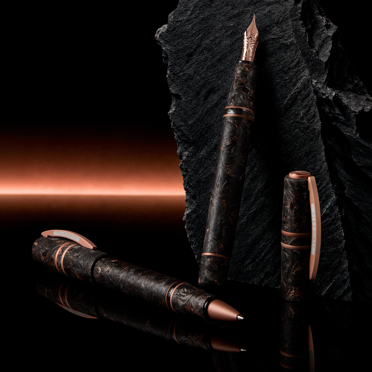 Visconti Homo Sapiens Carbon Rose Fountain Pen Collection