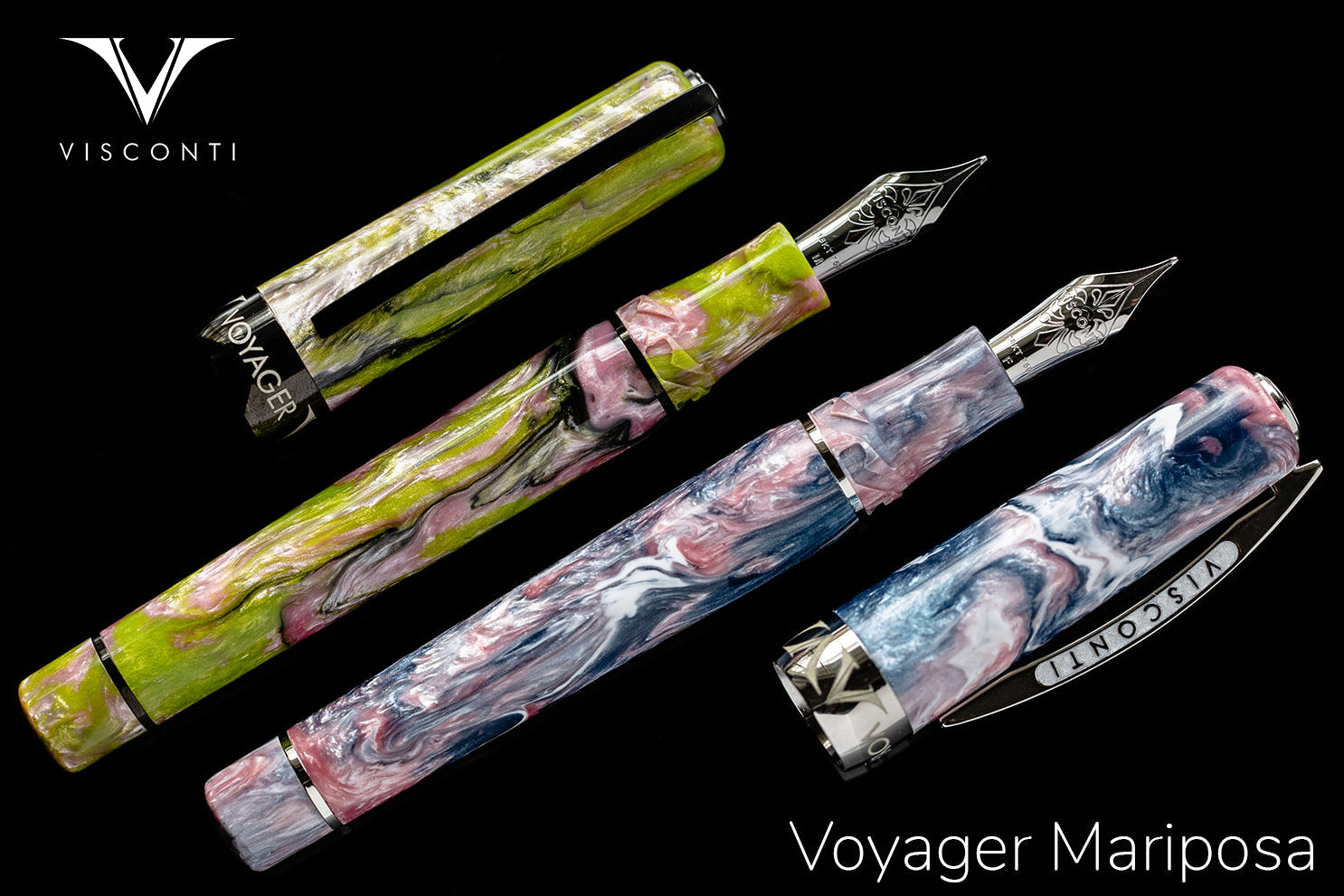 Visconti Voyager Mariposa Painted Beauty with Palladium Trims - Fountain Pen
