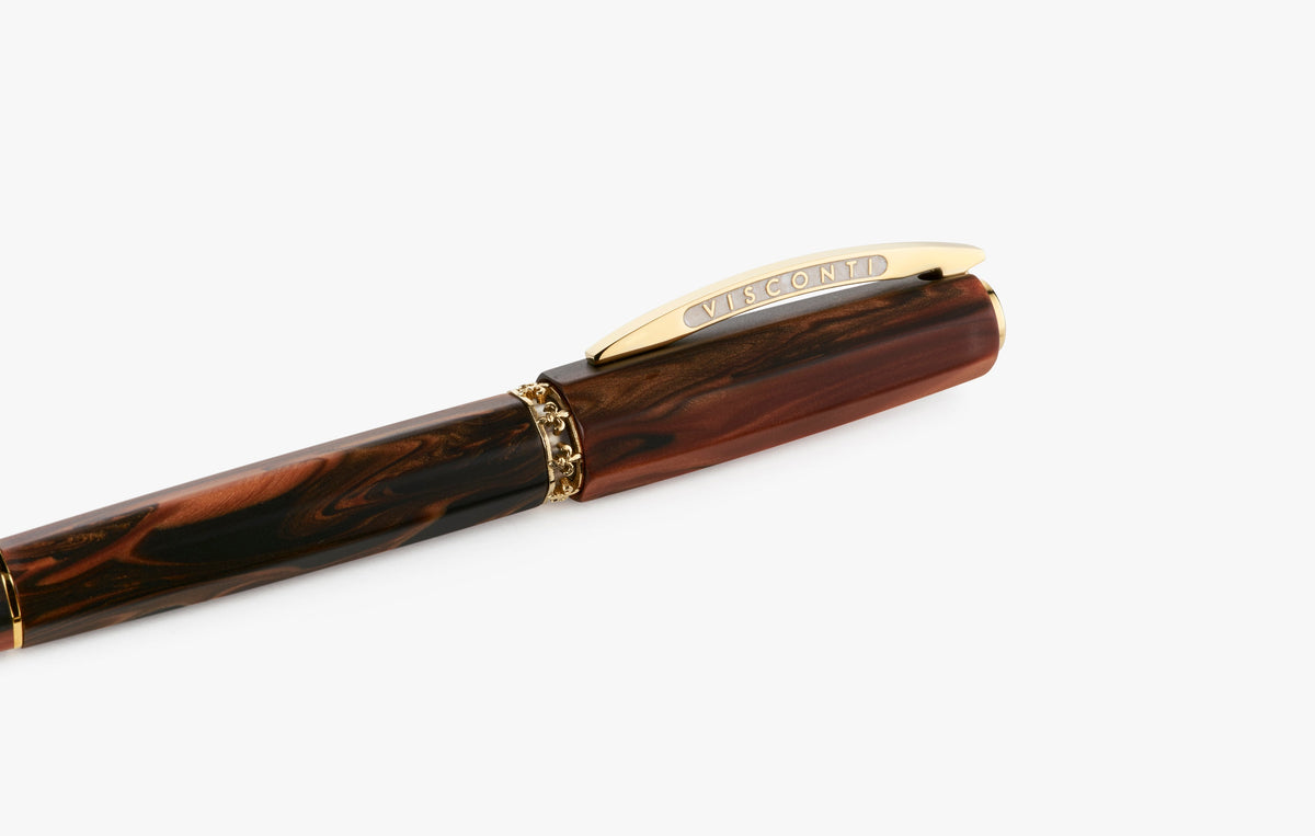 Visconti Medici Briarwood w/Gold Trim - Rollerball