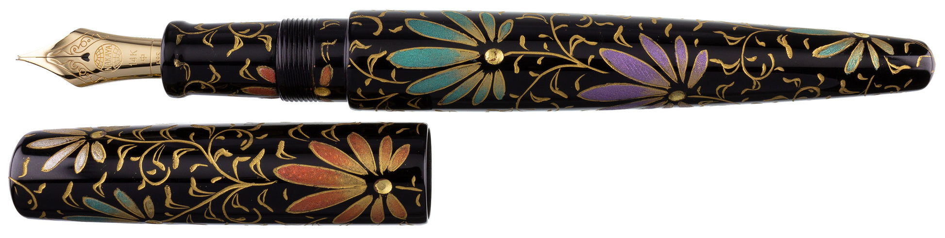 Nakaya Naka-ai Cigar Chinkin Palmet Colored Powders Black - nibs.com