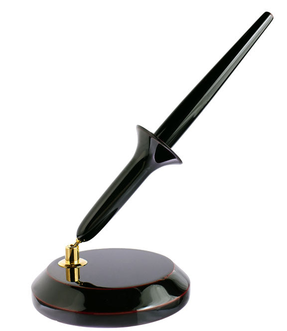 Nakaya Desk Pen Stand Kuro-tamenuri - nibs.com